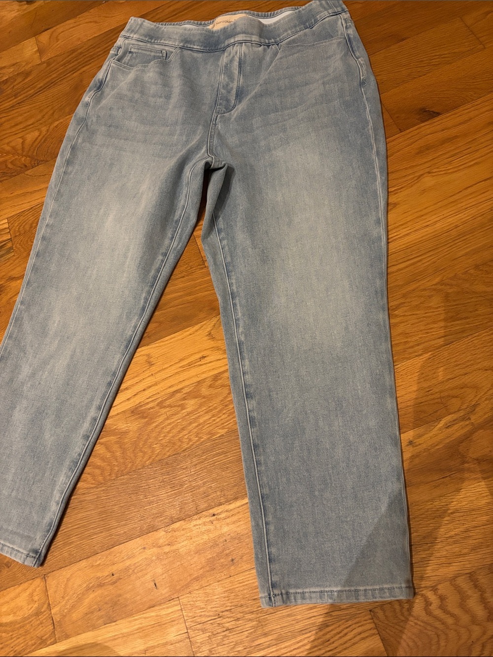 Soft Surroundings The Ultimate Denim Pull-On Crop Jeans 2FH05 Size Large Light